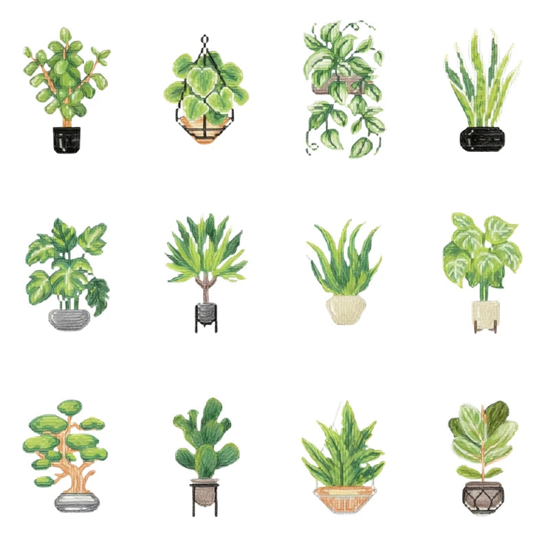 PuddingCase 12-Piece Mini Plant Diamond Painting Kit for Beginners
