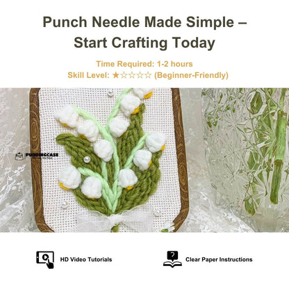 [New] Beginner Punch Needle Embroidery Kit - Easy DIY Lily of the Valley Dream