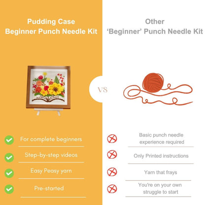 Beginner Punch Needle Embroidery Kit Blooming Bouquet -  Easy DIY