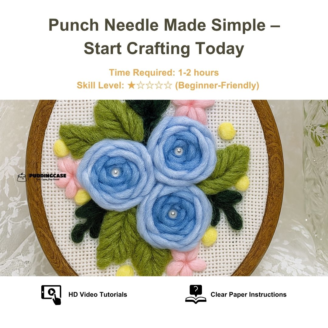 [New] Beginner Punch Needle Embroidery Kit - Easy DIY Summer Floral Collection