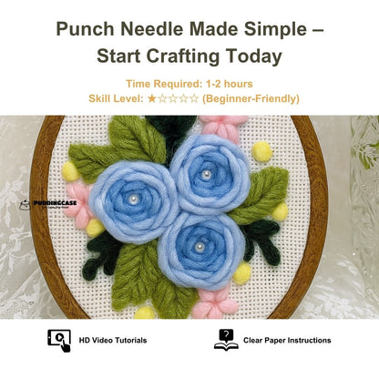 [New] Beginner Punch Needle Embroidery Kit - Easy DIY Summer Floral Collection