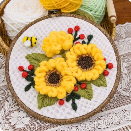 [New] Beginner Punch Needle Embroidery Kit - Easy DIY Summer Floral Collection