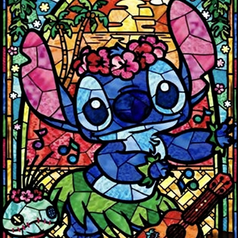PuddingCase Hawaiian Blue Alien Diamond Painting