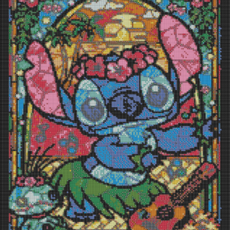 PuddingCase Hawaiian Blue Alien Diamond Painting