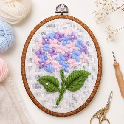 Easy DIY Craft For Beginner - Hydrangea Bloom Punch Needle Kit