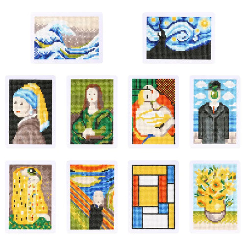 PuddingCase Masterpieces Diamond Painting Kit – 10 Classic Art Set