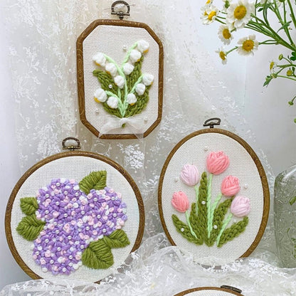 [New] Beginner Punch Needle Embroidery Kit - Easy DIY  Pearl Hydrangea