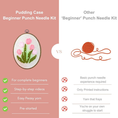 [New] Beginner Punch Needle Embroidery Kit - Easy DIY Pearl Tulip