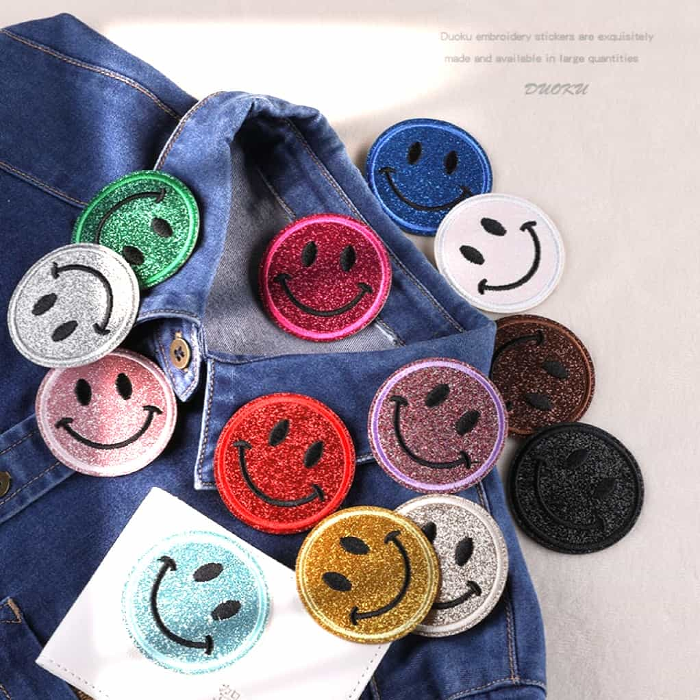 Pudding Case Smile Face Embroidered Patches Smile Face - 13 Patches