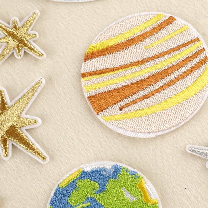 Pudding Case Universe Embroidered Patches Planet and Star