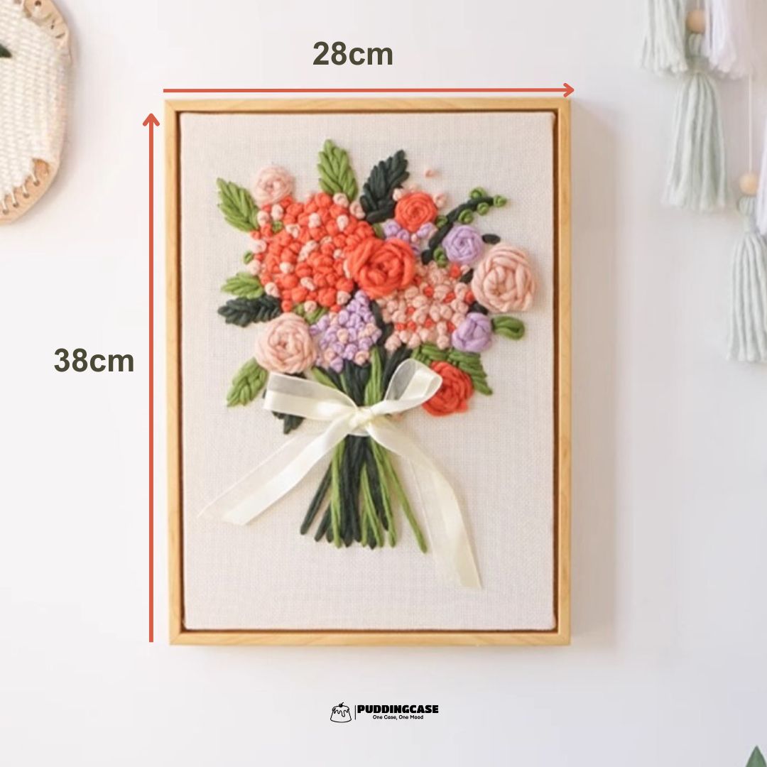 Blossom Embroidery Kit – Beginner-Friendly DIY Craft Set - Easy DIY Craft for Home Decor-Punch Needle