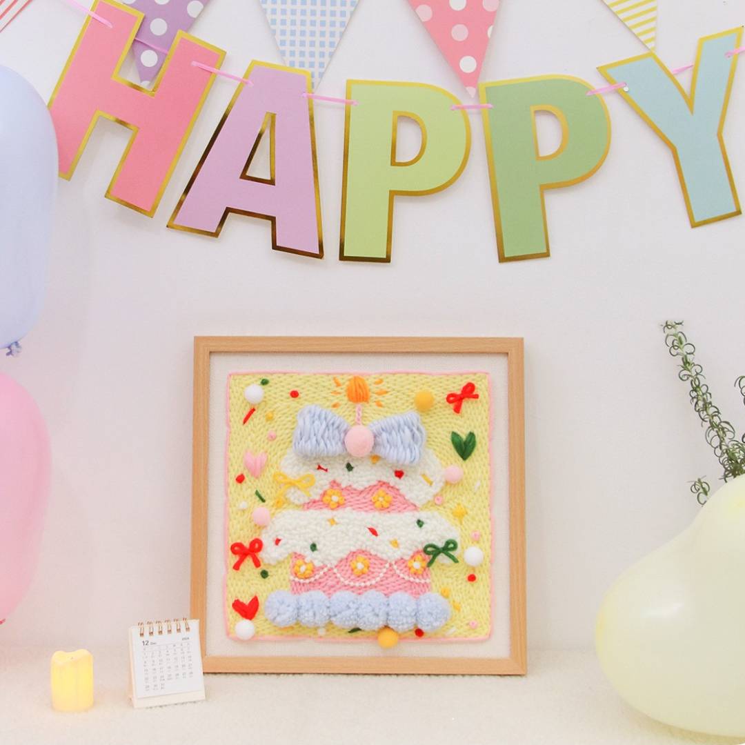 Beginner Birthday Cake Needle Punch Kit - Easy Diy Gift