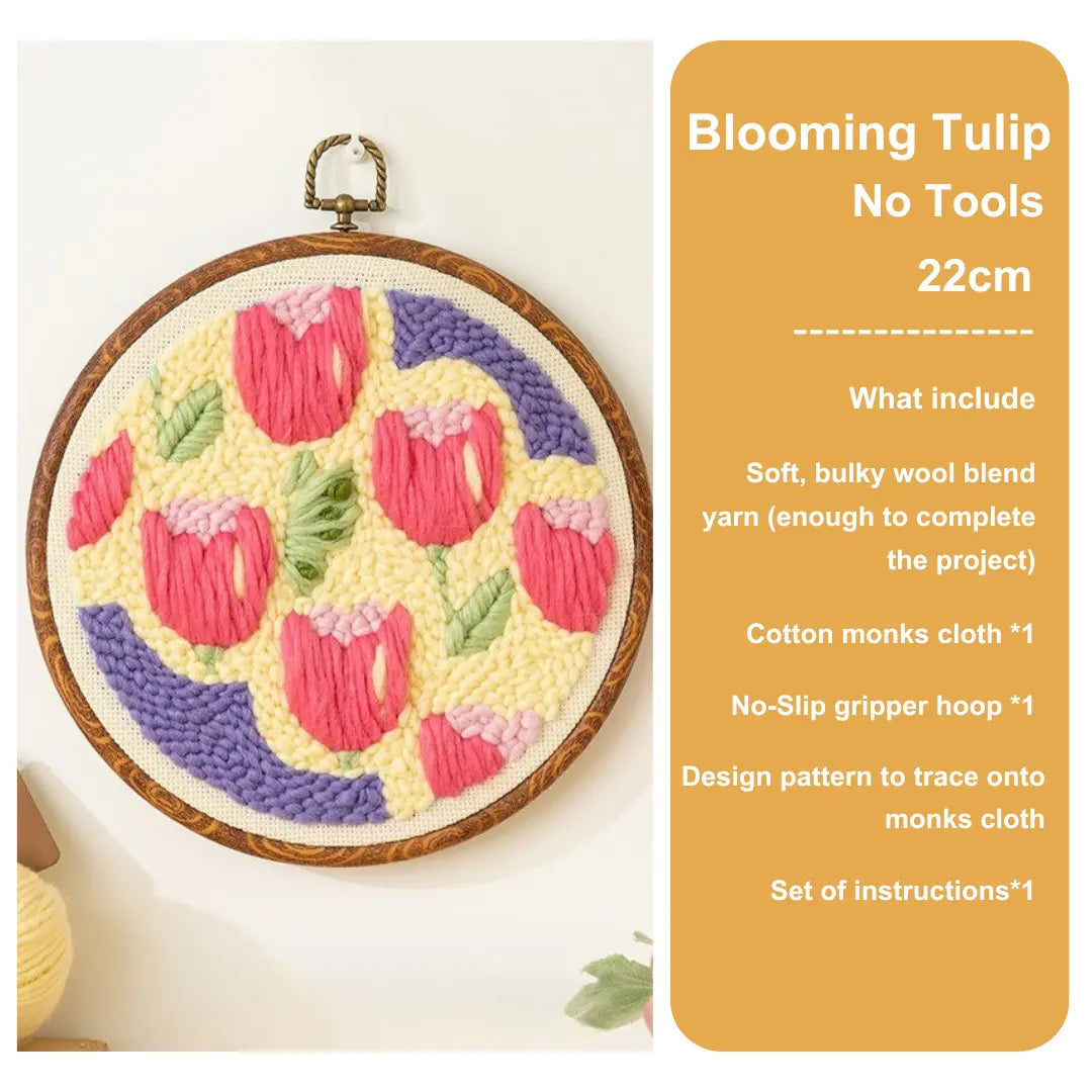 Blooming Tulip Punch Needle Art Kit – Easy DIY Craft For Beginner