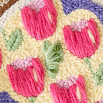 Blooming Tulip Punch Needle Art Kit – Easy DIY Craft For Beginner