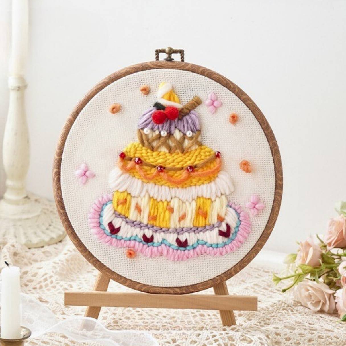 ??Beginner Punch Needle Embroidery Kit - Easy DIY Cake