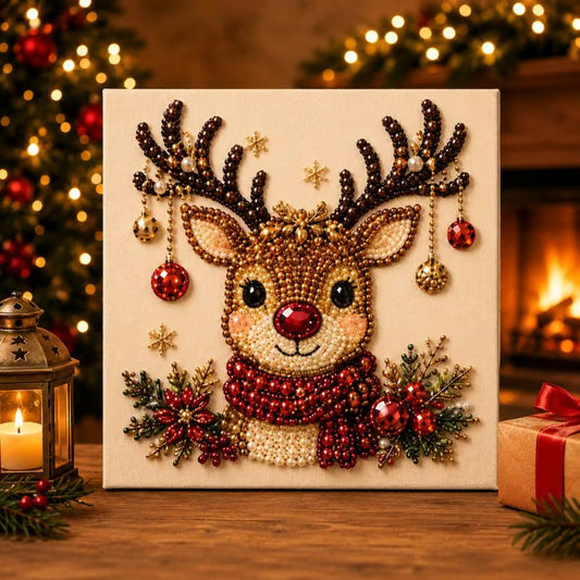 Christmas Reindeer Pearl Painting DIY Kit – 20 cm