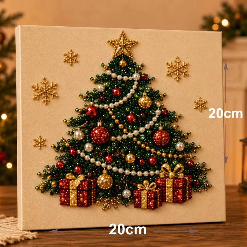 Christmas Tree pearl painting artwork with 20 cm size guide
