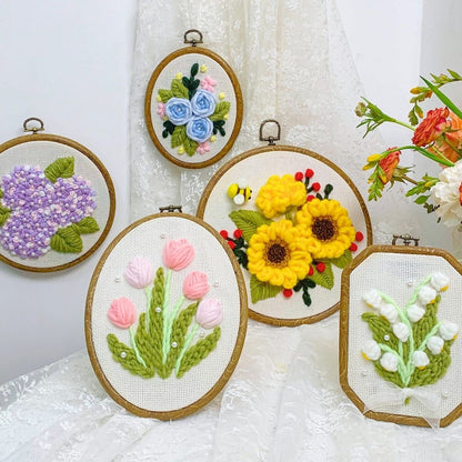 [New] Beginner Punch Needle Embroidery Kit - Easy DIY Summer Floral Collection