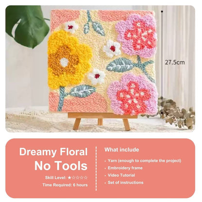 [Pre-order] Beginner Punch Needle Embroidery Kit - Easy DIY Dreamy Floral No Tools