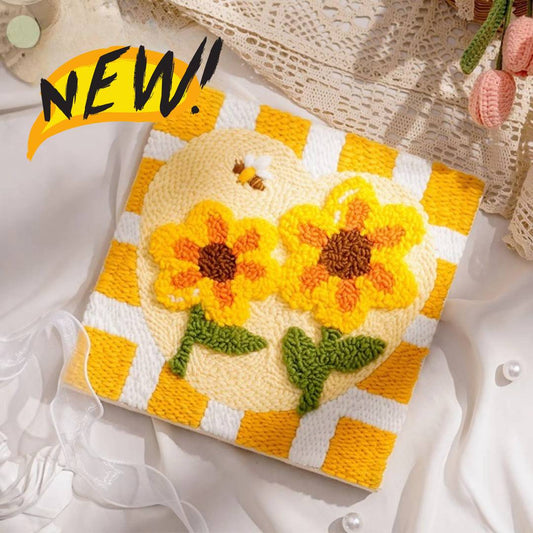 [Pre-order] Beginner Punch Needle Embroidery Kit - Easy DIY Honey Sunflower