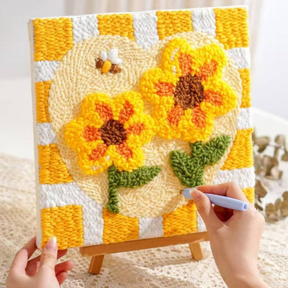 [Pre-order] Beginner Punch Needle Embroidery Kit - Easy DIY Honey Sunflower