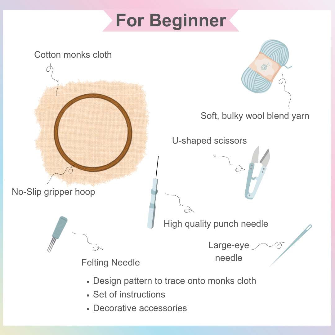 Xmas Punch Needle Kit Collection - Easy for Beginners Christmas Gift