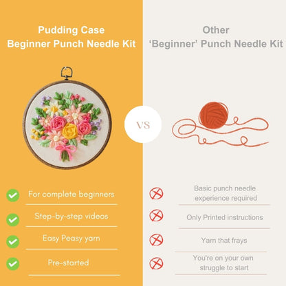 PuddingCase Beginner Punch Needle Embroidery Kit - Easy DIY Bouquet