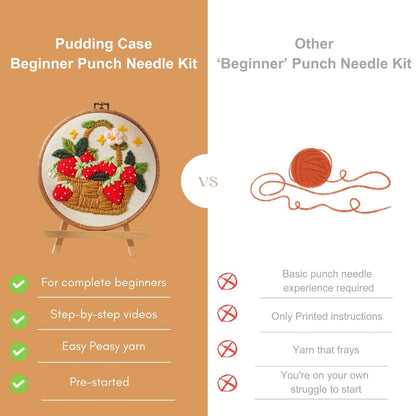 [Pre-order] ?Beginner Punch Needle Embroidery Kit - Easy DIY Strawberry Basket