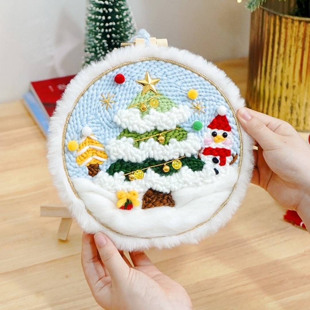 Xmas Punch Needle Kit Collection - Easy for Beginners Christmas Gift