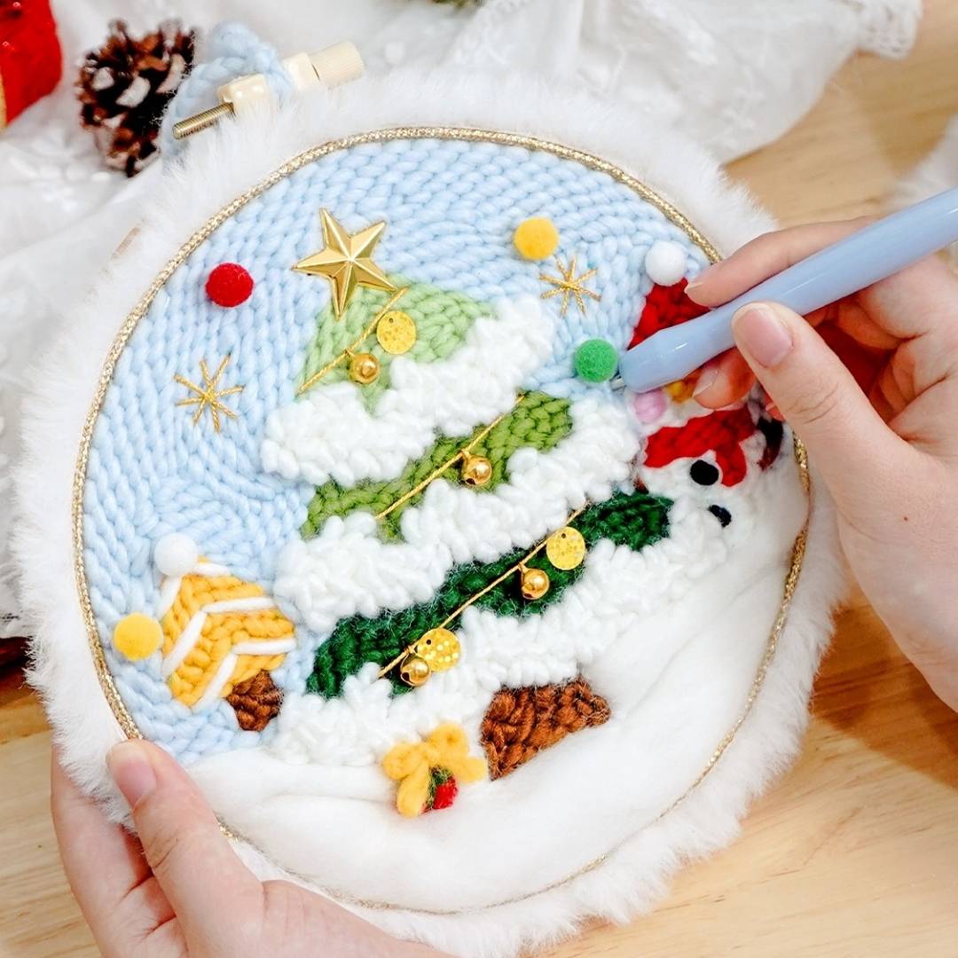 Xmas Punch Needle Kit Collection - Easy for Beginners Christmas Gift