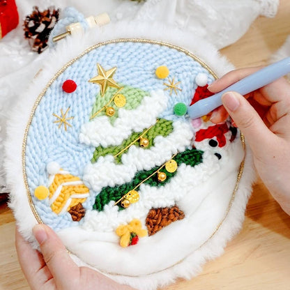 Xmas Punch Needle Kit Collection - Easy for Beginners Christmas Gift