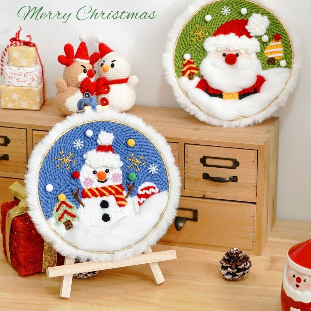 Xmas Punch Needle Kit Collection - Easy for Beginners Christmas Gift