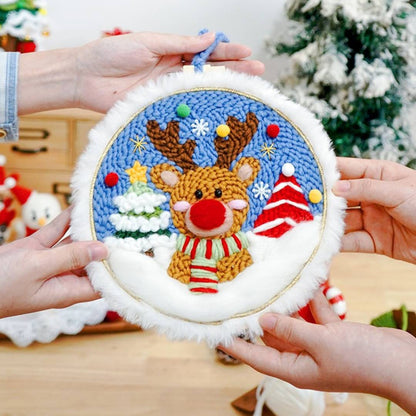 Xmas Punch Needle Kit Collection - Easy for Beginners Christmas Gift