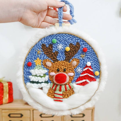 Xmas Punch Needle Kit Collection - Easy for Beginners Christmas Gift