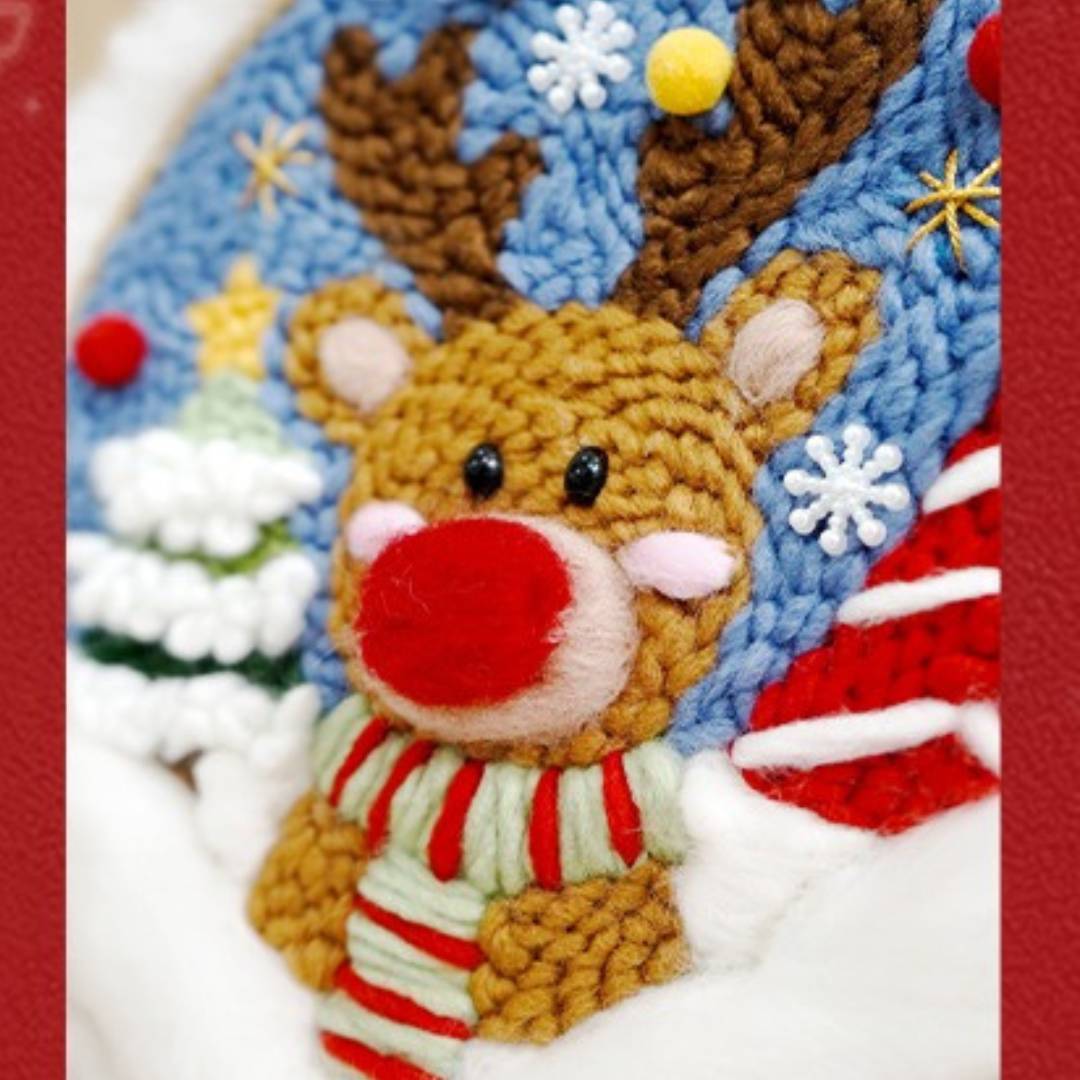 Xmas Punch Needle Kit Collection - Easy for Beginners Christmas Gift