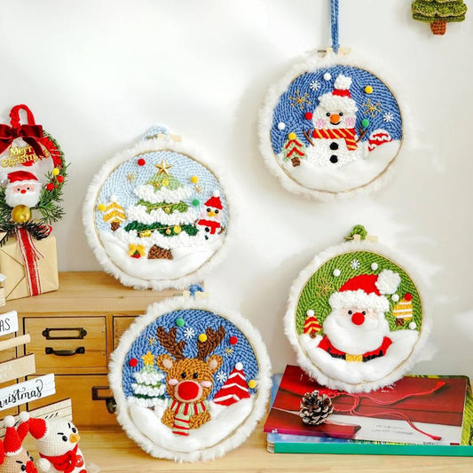 Xmas Punch Needle Kit Collection - Easy for Beginners Christmas Gift